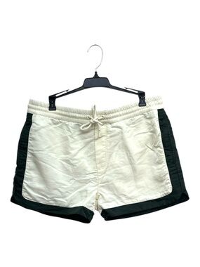 Reiss Men’s Swim Shorts L White Green Colorblock Drawstring Lined